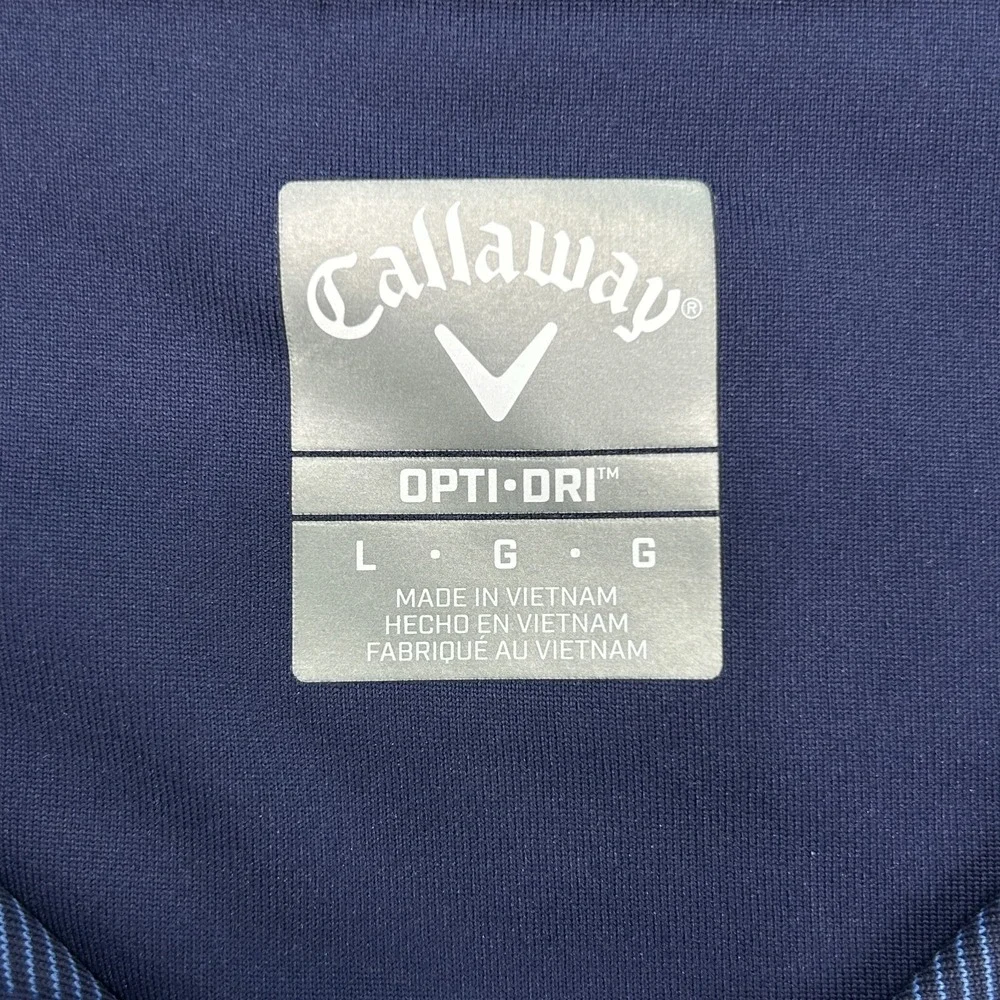 Callaway Polo Shirt Men's Large Blue Opti Dry Performance Stretch Golf Preppy